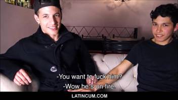Two Twink Spanish Latino Boys Get Paid To Fuck In Front Of Camera Guy