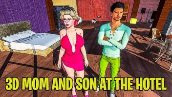 3D Mom And Son At The Hotel Room